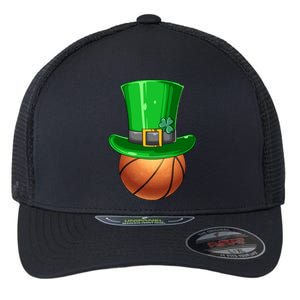 St Patrick's Day Basketball Irish Basketball Leprechaun Hat Gift Flexfit Unipanel Trucker Cap