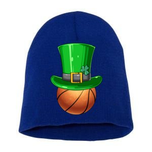 St Patrick's Day Basketball Irish Basketball Leprechaun Hat Gift Short Acrylic Beanie