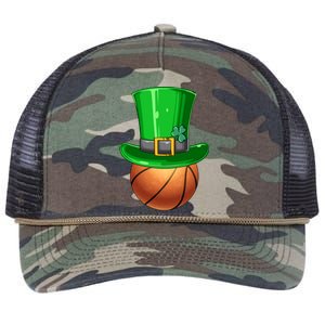 St Patrick's Day Basketball Irish Basketball Leprechaun Hat Gift Retro Rope Trucker Hat Cap