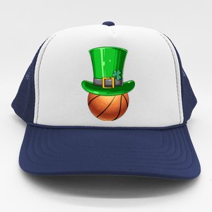 St Patrick's Day Basketball Irish Basketball Leprechaun Hat Gift Trucker Hat