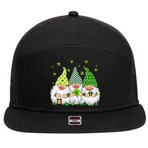 St Patricks Day Irish Gnomes Leprechauns St Pattys Day 7 Panel Mesh Trucker Snapback Hat