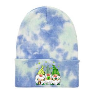 St Patricks Day Irish Gnomes Leprechauns St Pattys Day Tie Dye 12in Knit Beanie