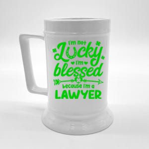 St Patricks Day Not Lucky I'm Blessed Lawyer Christian Gift Beer Stein