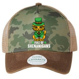 St Patricks Day Cat Full Of Shenanigans Gift Legacy Tie Dye Trucker Hat