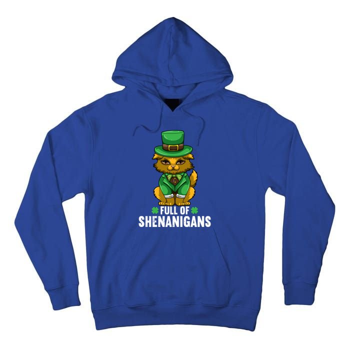 St Patricks Day Cat Full Of Shenanigans Gift Tall Hoodie