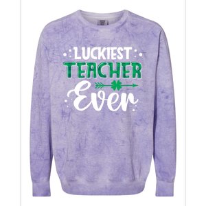 St Patricks Day For Teacher Great Gift Colorblast Crewneck Sweatshirt