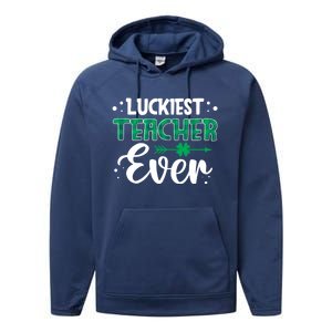 St Patricks Day For Teacher Great Gift Performance Fleece Hoodie