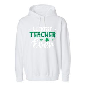 St Patricks Day For Teacher Great Gift Garment-Dyed Fleece Hoodie