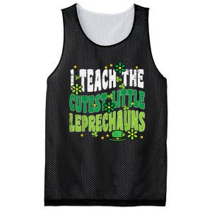 St Patrick Day Teach Little Leprechauns Saint Paddys Teacher Mesh Reversible Basketball Jersey Tank