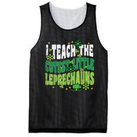 St Patrick Day Teach Little Leprechauns Saint Paddys Teacher Mesh Reversible Basketball Jersey Tank