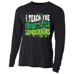 St Patrick Day Teach Little Leprechauns Saint Paddys Teacher Cooling Performance Long Sleeve Crew