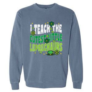 St Patrick Day Teach Little Leprechauns Saint Paddys Teacher Garment-Dyed Sweatshirt