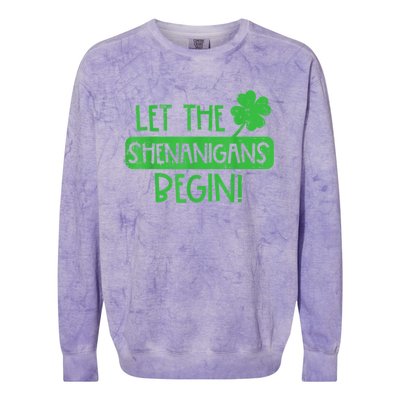 St Patricks Day Let The Shenanigans Begin Colorblast Crewneck Sweatshirt