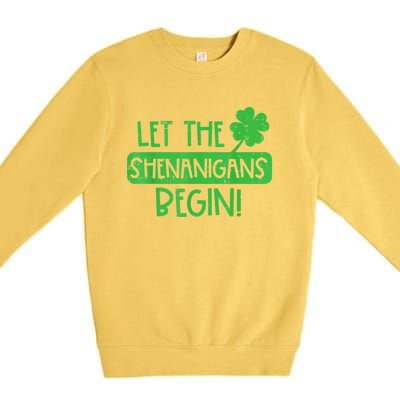 St Patricks Day Let The Shenanigans Begin Premium Crewneck Sweatshirt