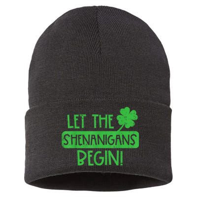 St Patricks Day Let The Shenanigans Begin Sustainable Knit Beanie