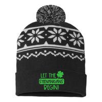 St Patricks Day Let The Shenanigans Begin USA-Made Snowflake Beanie