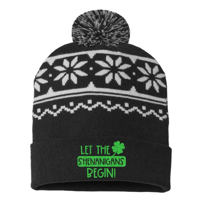 St Patricks Day Let The Shenanigans Begin USA-Made Snowflake Beanie