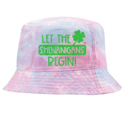 St Patricks Day Let The Shenanigans Begin Tie-Dyed Bucket Hat