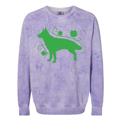 St Patricks Day Green Dog Colorblast Crewneck Sweatshirt