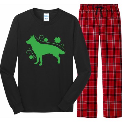 St Patricks Day Green Dog Long Sleeve Pajama Set