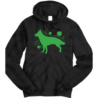 St Patricks Day Green Dog Tie Dye Hoodie