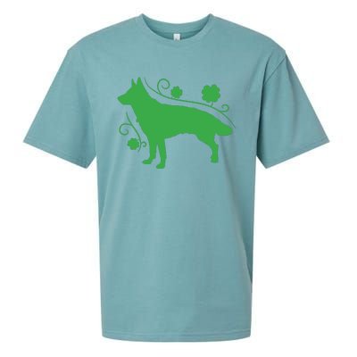 St Patricks Day Green Dog Sueded Cloud Jersey T-Shirt