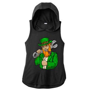 St Pattys Day Irish Leprechaun Car Mechanic Ing Gift Meaningful Gift Ladies PosiCharge Tri-Blend Wicking Draft Hoodie Tank