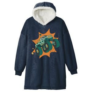 St Patrick's Day Monster Truck Hooded Wearable Blanket