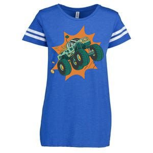 St Patrick's Day Monster Truck Enza Ladies Jersey Football T-Shirt