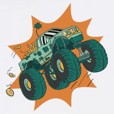 St Patrick's Day Monster Truck T-Shirt