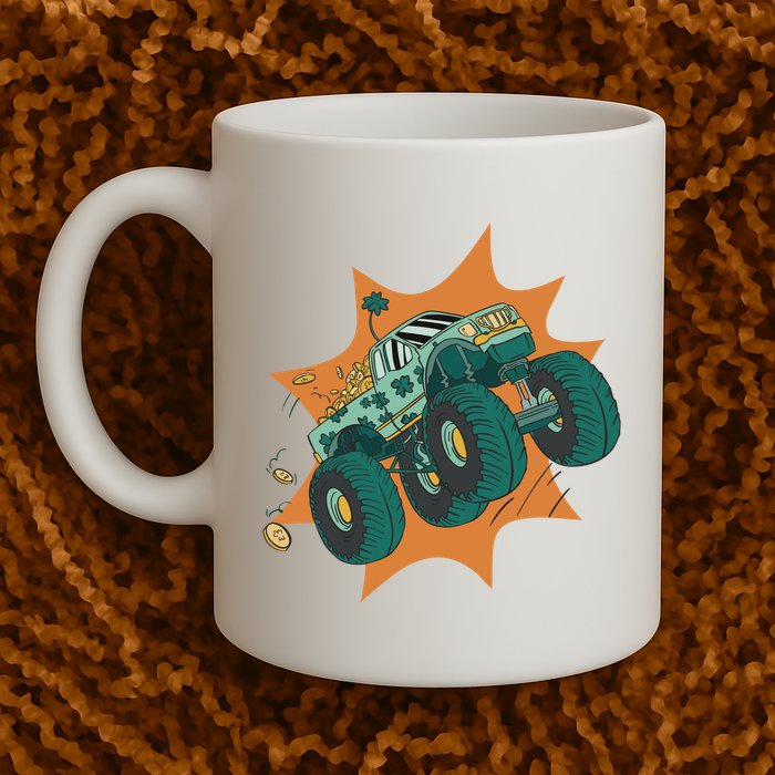 St Patrick's Day Monster Truck Mug