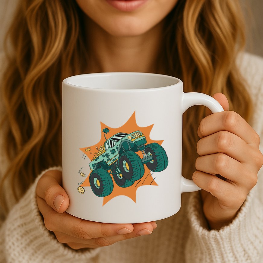 St Patrick's Day Monster Truck Mug