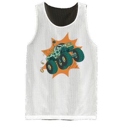 St Patrick's Day Monster Truck Mesh Reversible Basketball Jersey Tank