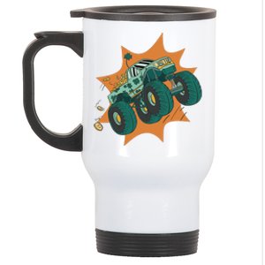 St Patrick's Day Monster Truck Stainless Steel Travel Mug