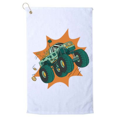 St Patrick's Day Monster Truck Platinum Collection Golf Towel