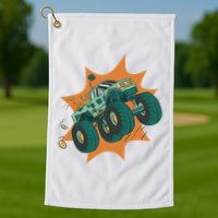 St Patrick's Day Monster Truck Golf Towel