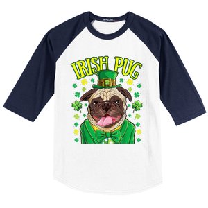 Saint Paticks Day Irish Pug Mom, Dad Rainbow Baseball Sleeve Shirt