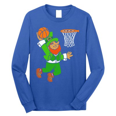 St Patrick's Day Leprechaun Basketball Dunk Sports Costume Gift Long Sleeve Shirt