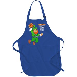 St Patrick's Day Leprechaun Basketball Dunk Sports Costume Gift Full-Length Apron With Pockets