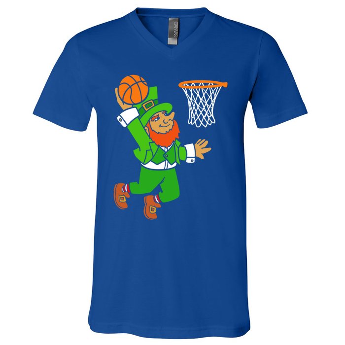 St Patrick's Day Leprechaun Basketball Dunk Sports Costume Gift V-Neck T-Shirt