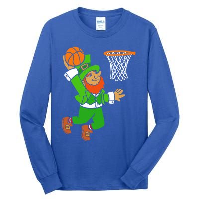 St Patrick's Day Leprechaun Basketball Dunk Sports Costume Gift Tall Long Sleeve T-Shirt