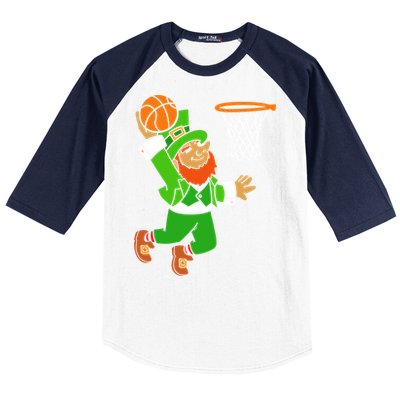 St Patrick's Day Leprechaun Basketball Dunk Sports Costume Gift Baseball Sleeve Shirt