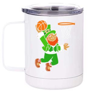 St Patrick's Day Leprechaun Basketball Dunk Sports Costume Gift 12 oz Stainless Steel Tumbler Cup