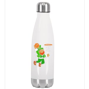 St Patrick's Day Leprechaun Basketball Dunk Sports Costume Gift Stainless Steel Insulated Water Bottle