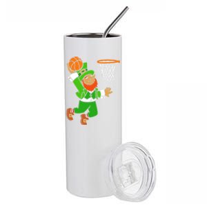 St Patrick's Day Leprechaun Basketball Dunk Sports Costume Gift Stainless Steel Tumbler