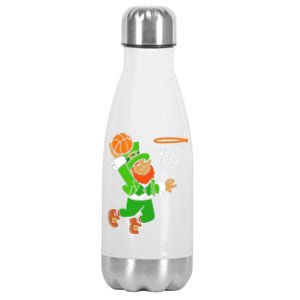 St Patrick's Day Leprechaun Basketball Dunk Sports Costume Gift Stainless Steel Insulated Water Bottle