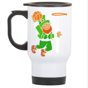 St Patrick's Day Leprechaun Basketball Dunk Sports Costume Gift Stainless Steel Travel Mug