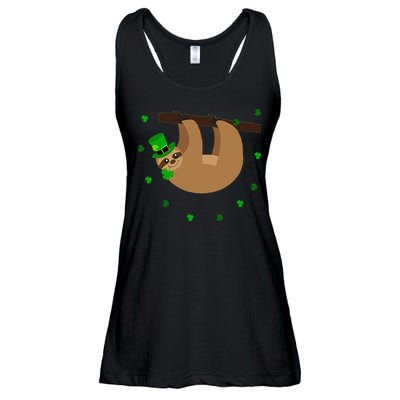 Saint Patrick's Day For Sloth Lovers Women Ladies Essential Flowy Tank