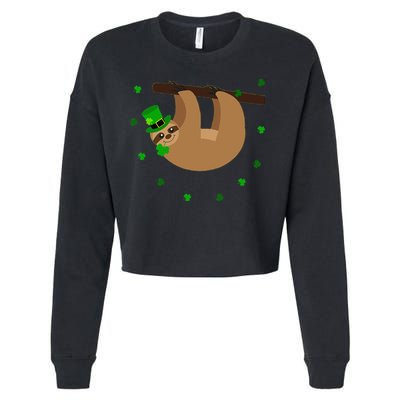 Saint Patrick's Day For Sloth Lovers Women Cropped Pullover Crew