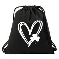 St Patrick's Day Clover Heart Drawstring Bag